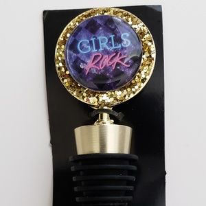 GLITTER GIRLS ROCK WINE STOPPER